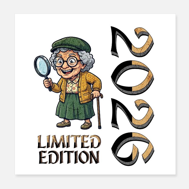 Großmutter Limited Edition Oma in Rente Poster 20x20 cm