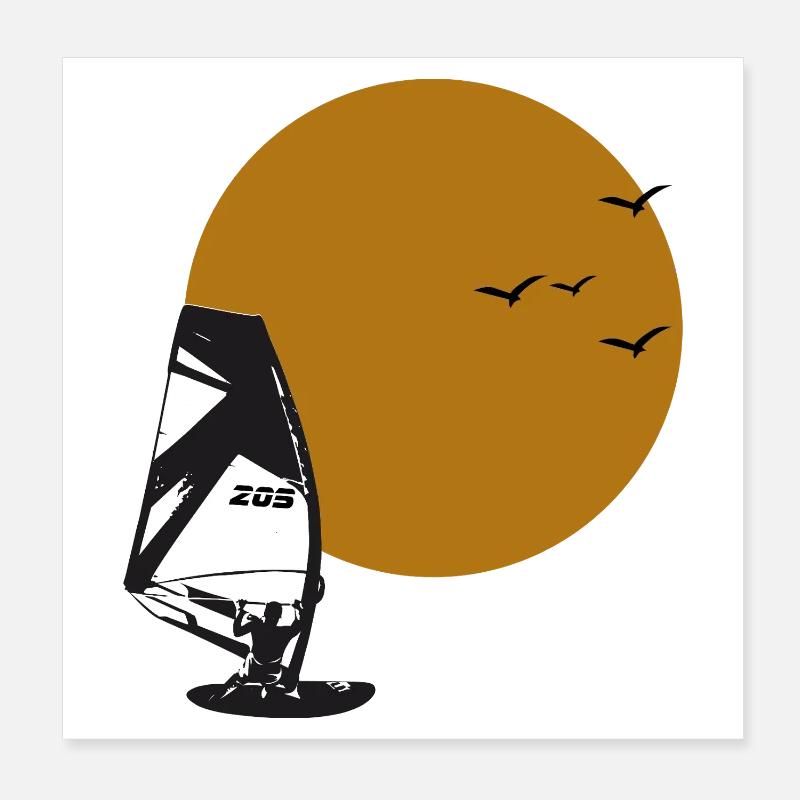 windsurfer_sonne_ohne Poster 20x20 cm