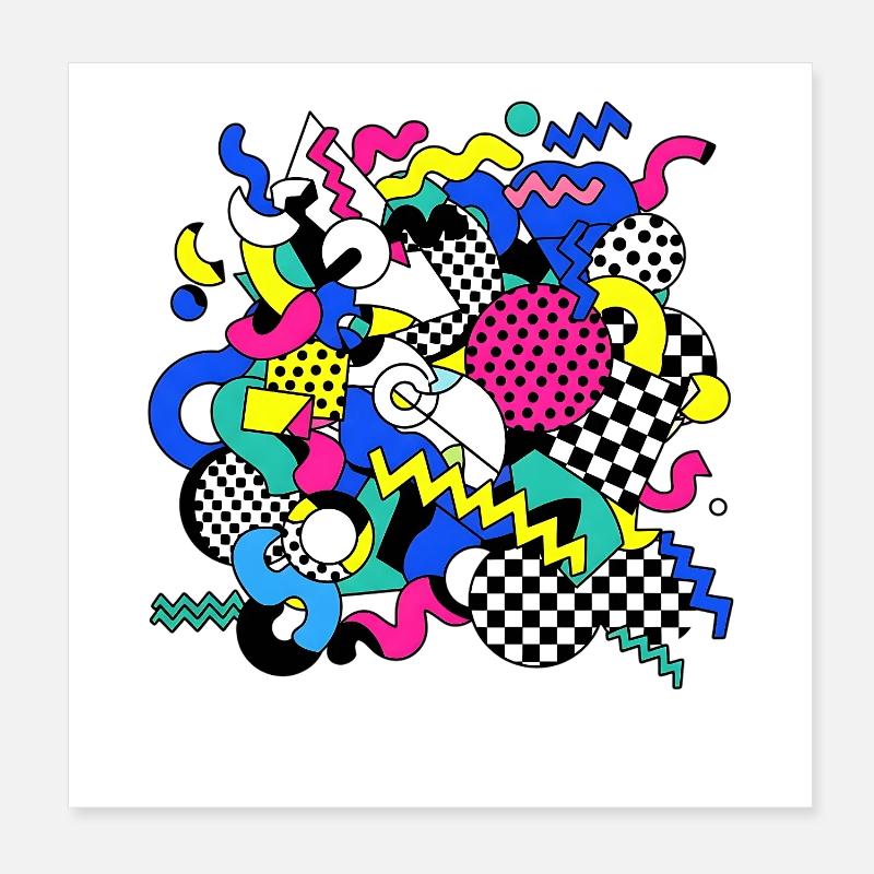 Neon Chaos Pop Art Muster Poster 20x20 cm