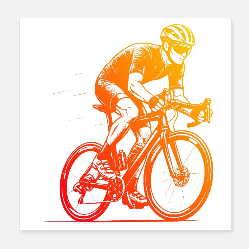 Œuvres modernes de vélo de route Poster 20 x 20 cm