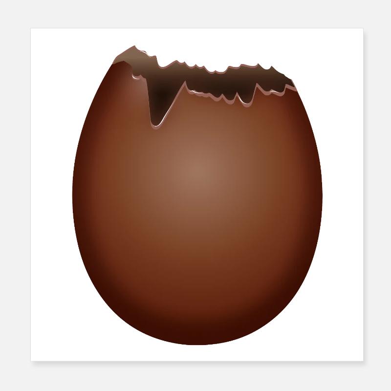 Bitten Chocolate Easter Egg Poster 8" x 8" (20x20 cm)