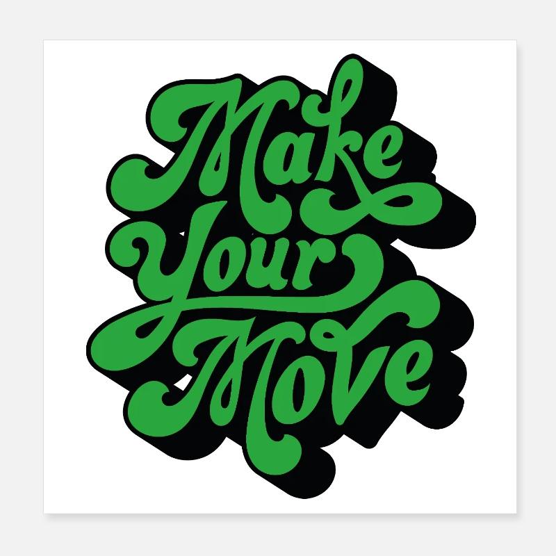 Passez à l’action – Rétro Handtext Poster 20 x 20 cm