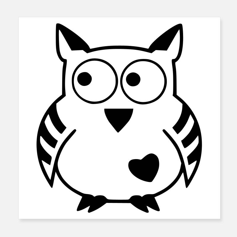 Moon Owl - Les produits célestes originaux Poster 20 x 20 cm