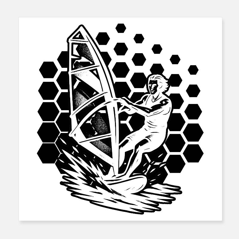 Clear windsurfing message Poster 8" x 8" (20x20 cm)