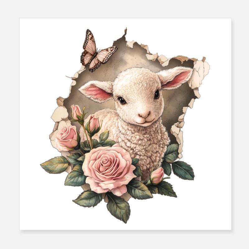 Sweet lamb Poster 8" x 8" (20x20 cm)