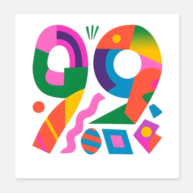 Farbexplosion 99 Party Poster 20x20 cm