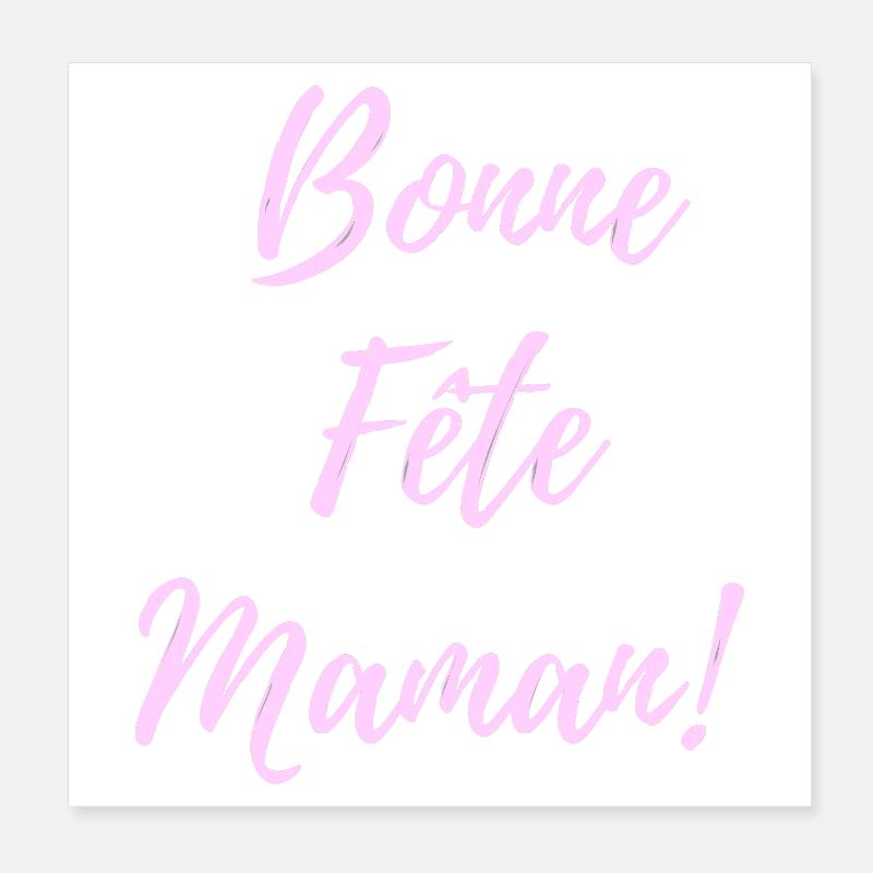 Bonne Fête Maman Script Rose Poster 20 x 20 cm
