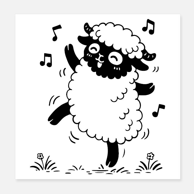Mouton Danse Poster 20 x 20 cm