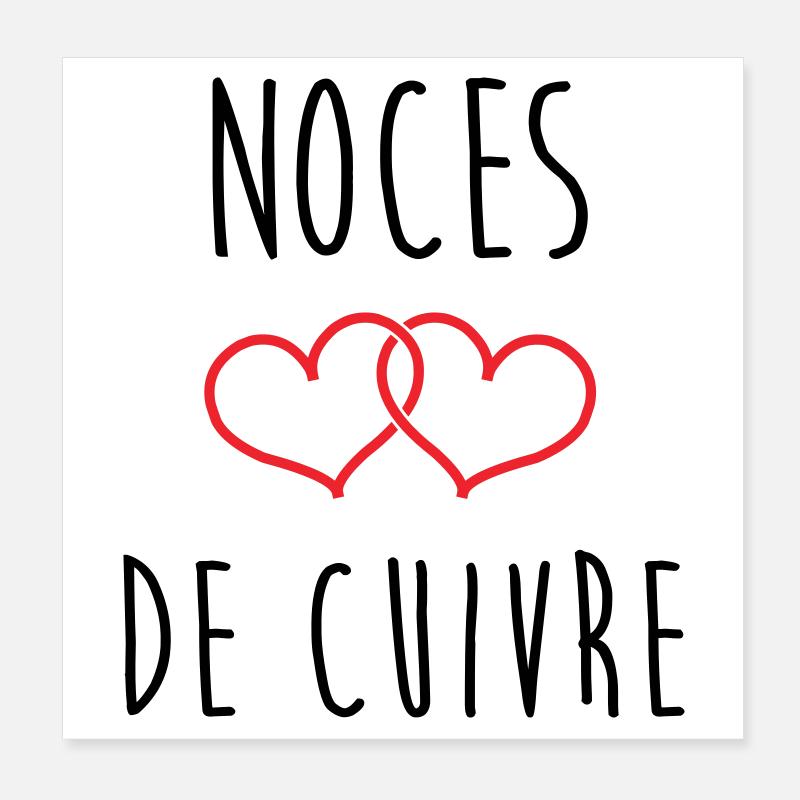 noces de cuivre 32 ans de bonheur Poster 20 x 20 cm