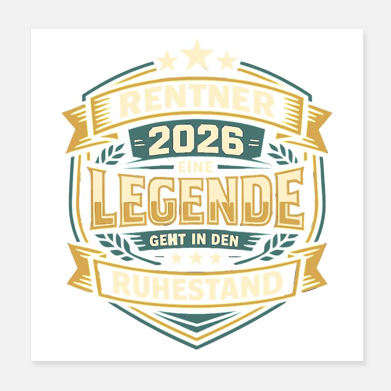 Retraités 2026 Retraite non responsable Poster 20 x 20 cm