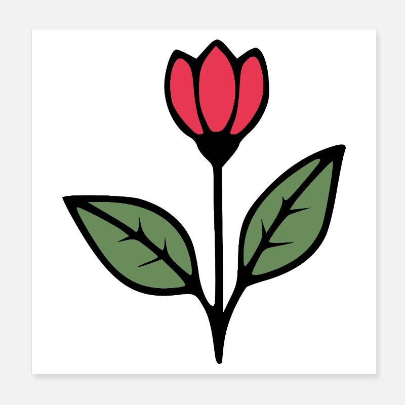 Blume rot Tulpe Blumen Geschenk Mutter  Poster 20x20 cm
