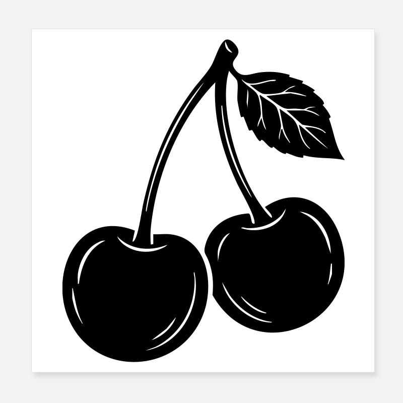 Cherry Pair Silhouette Poster 20 x 20 cm