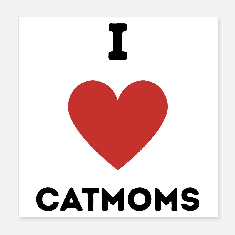 J’adore les mamans chates Poster 20 x 20 cm