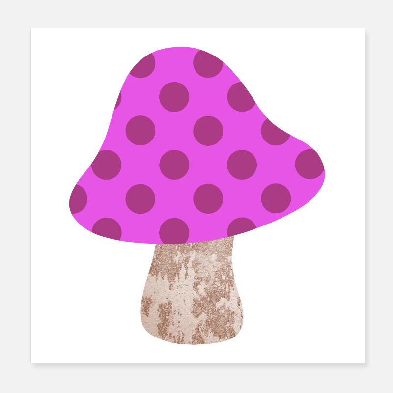 Motif de points champignons Points Points Roses Bonheur de la chambre de bébé Poster 20 x 20 cm