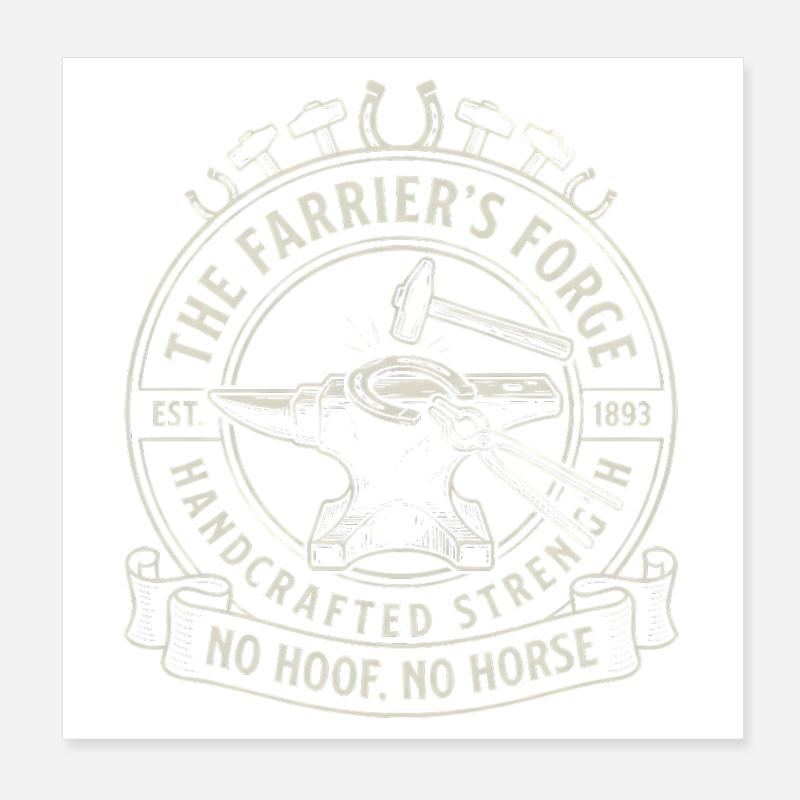 La Forge du Maréchal-Ferrant - Pas de sabot, pas d’artisanat du cheval Poster 20 x 20 cm