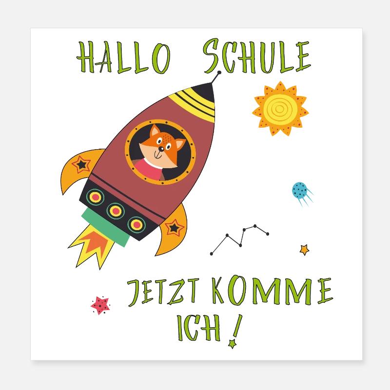 Hallo Schule  Poster 20x20 cm