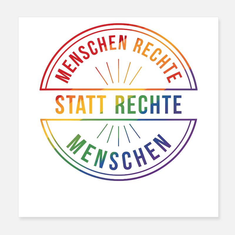 Menschenrechte Statement Pride Regenbogen Poster 20x20 cm