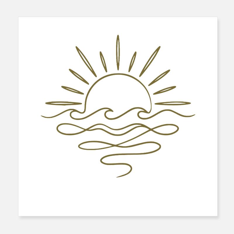 Boho sun and sea Poster 8" x 8" (20x20 cm)