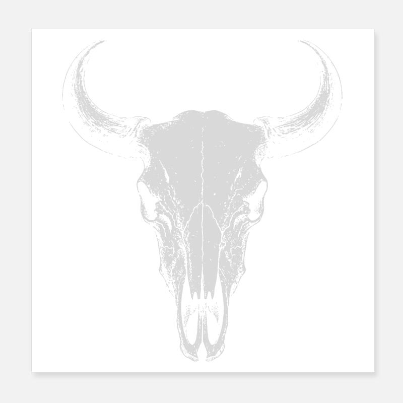 Cornes de Crâne de taureau Poster 20 x 20 cm