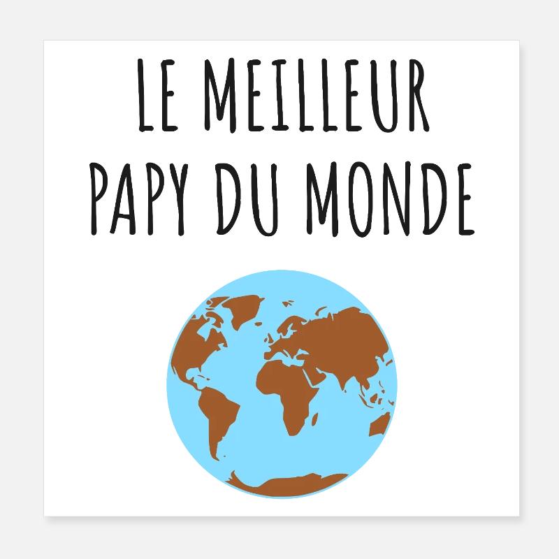 Meilleur Papy Globe Poster 20 x 20 cm