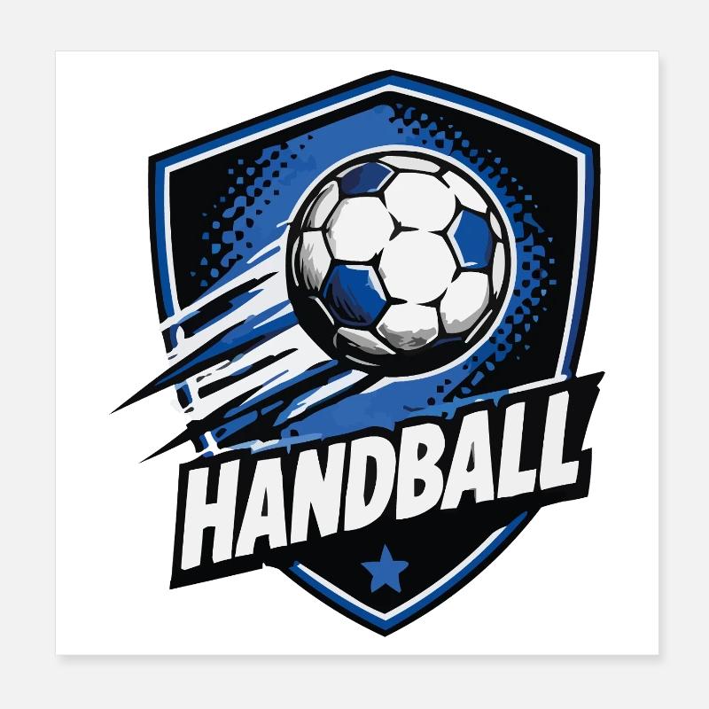 Handball Shield Logo Movement Poster 8" x 8" (20x20 cm)
