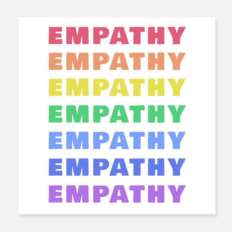 Empathie (Empathy) Regenbogen Schrift-Design Poster 20x20 cm
