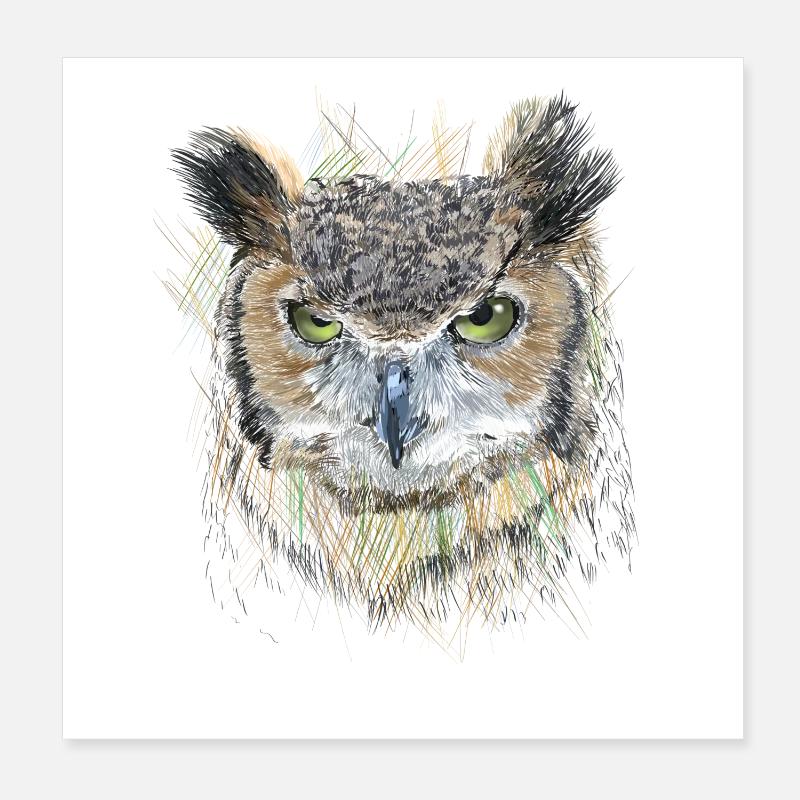 Owl Poster 20 x 20 cm