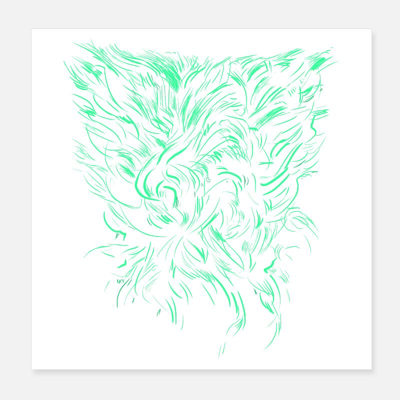 Alien Tribal / abstrait Poster 20 x 20 cm