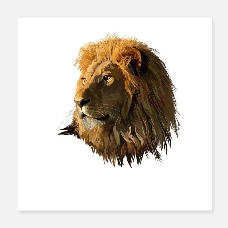 Lion Poster 20 x 20 cm