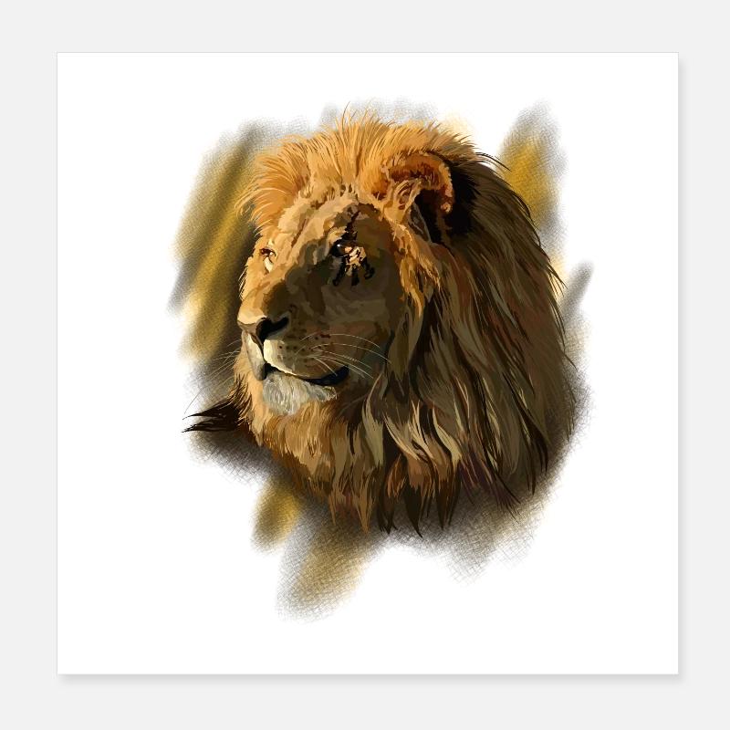 Lion Poster 20 x 20 cm