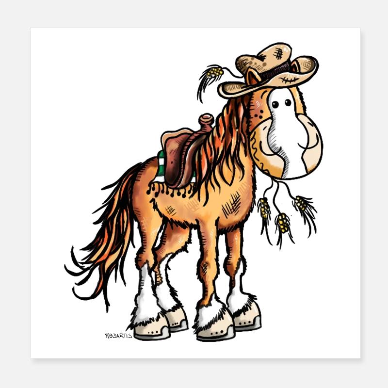 Western Cheval Poster 20 x 20 cm