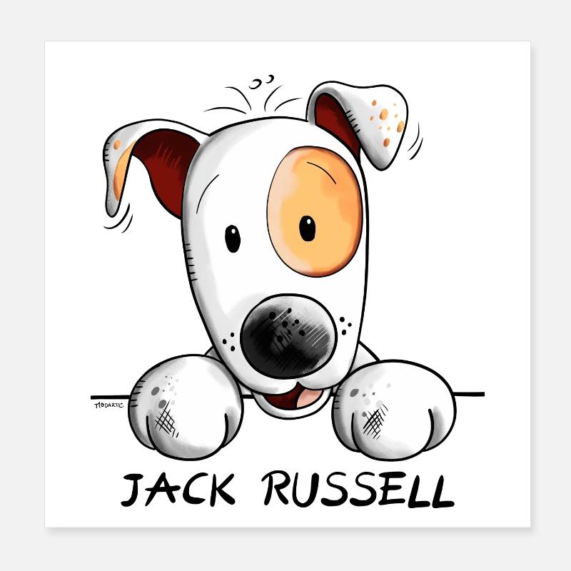 Funny Jack Russell Comic Poster 20 x 20 cm