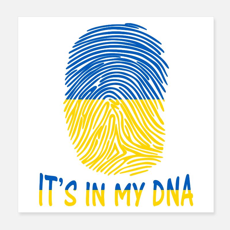 Flagge der Ukraine ist es in meiner DNA-Geschenk-Idee Poster 20x20 cm