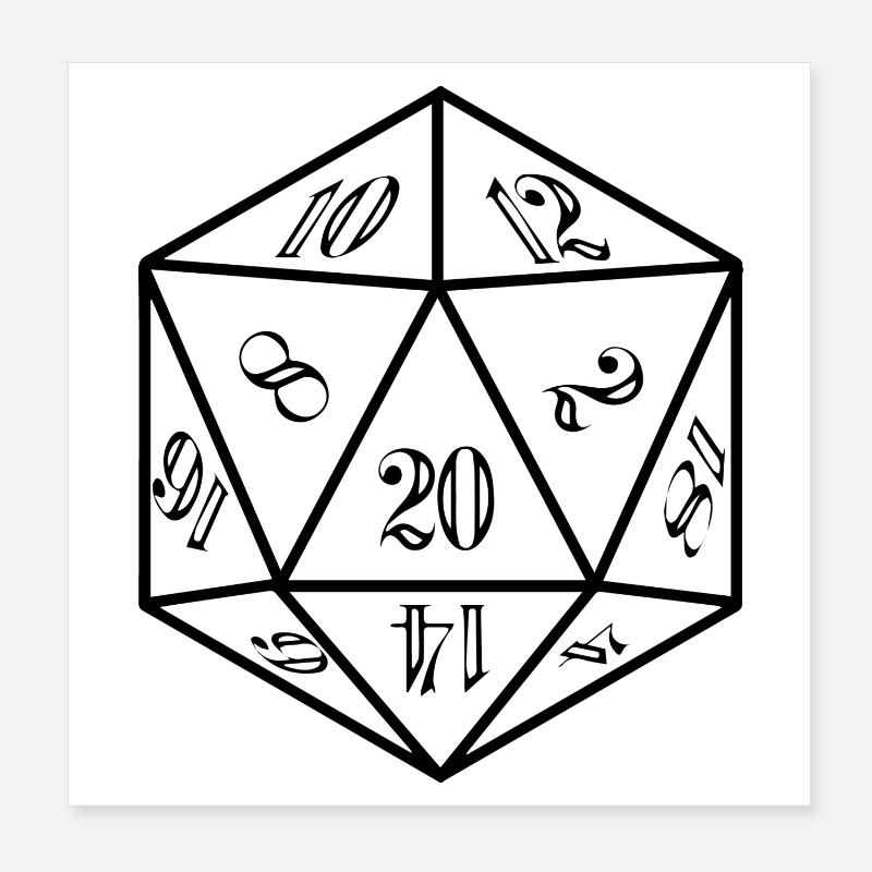 D20 Bad Sample RPG Dice Saying Poster 8" x 8" (20x20 cm)