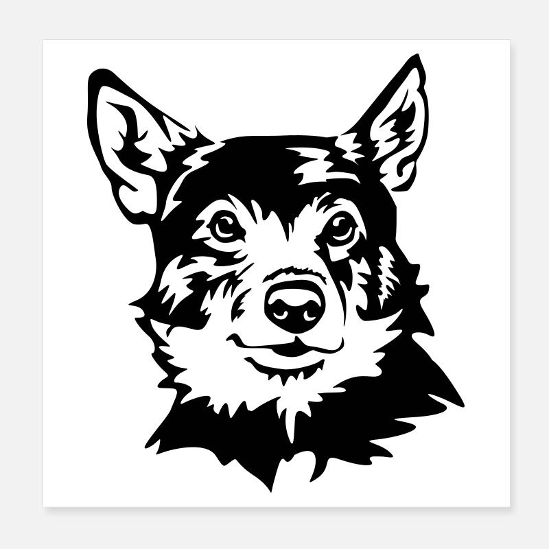 Schwedischer Wallhund Poster 20x20 cm