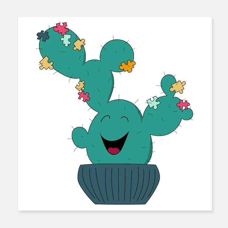 Puzzle Cactus Poster 20 x 20 cm
