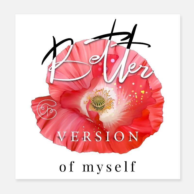 Meilleure version de moi-même Dicton inspirant Poster 20 x 20 cm