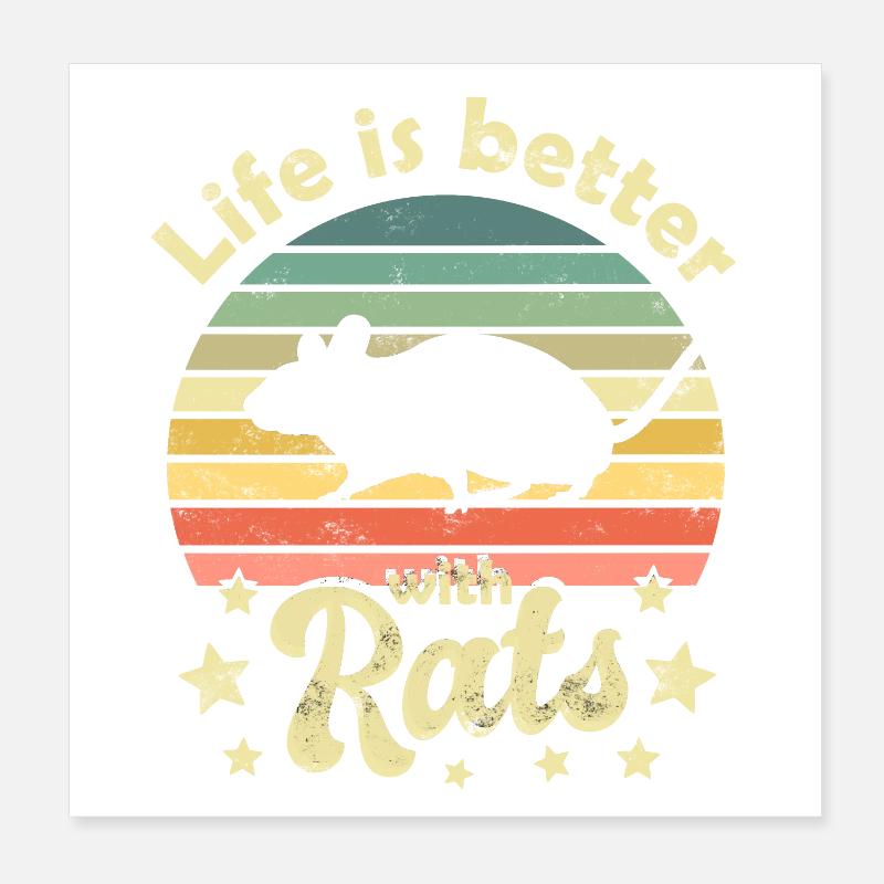 Rat rats Poster 20 x 20 cm