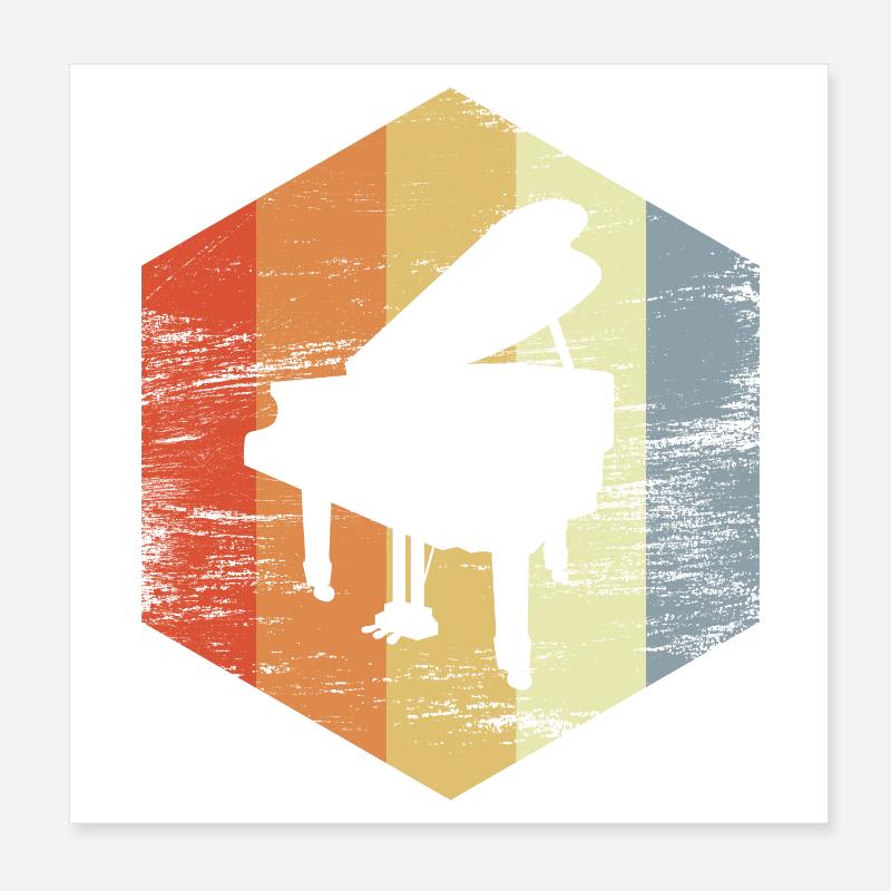 Piano à queue vintage Poster 20 x 20 cm