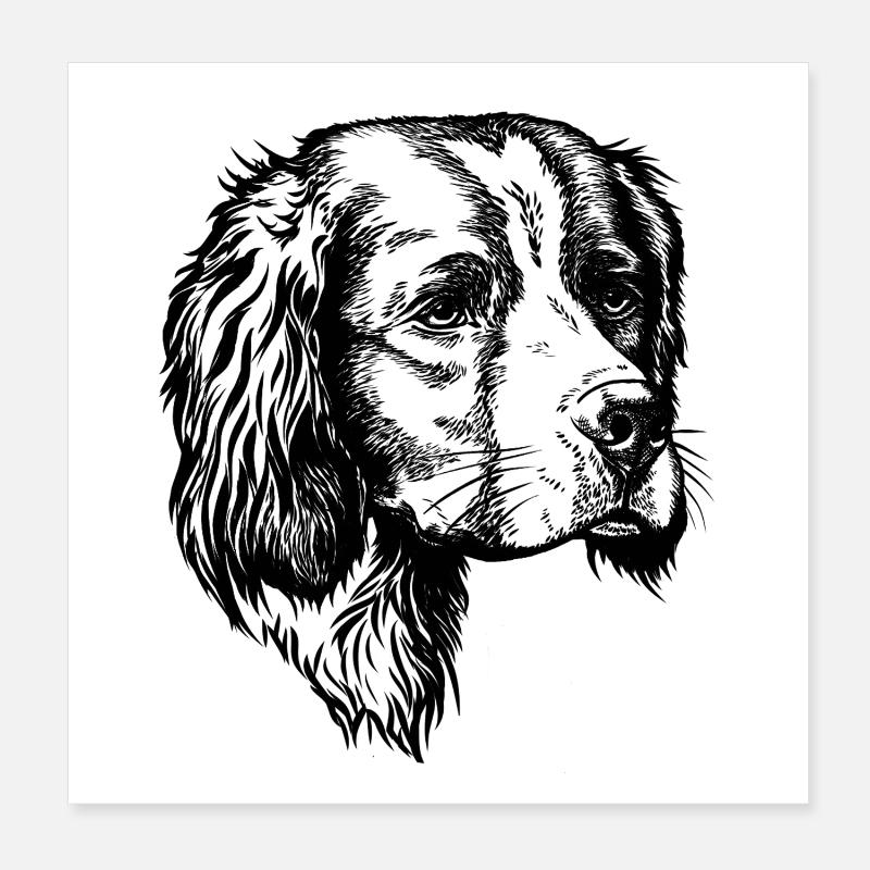 Portrait de l’IRW Setter Poster 20 x 20 cm