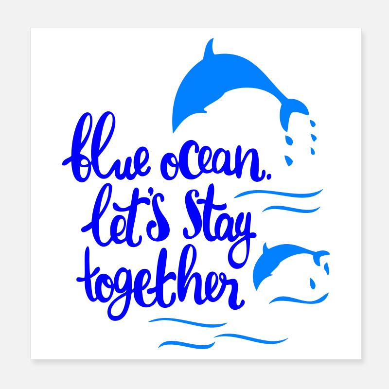 Dauphins, Océan Poster 20 x 20 cm