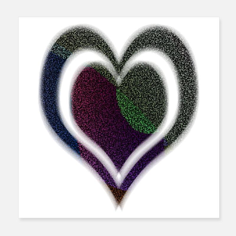 Double heart Poster 8" x 8" (20x20 cm)