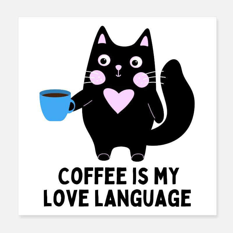 nicht morgens, mürrisch am Morgen, brauche einen Kaffee Poster 20x20 cm