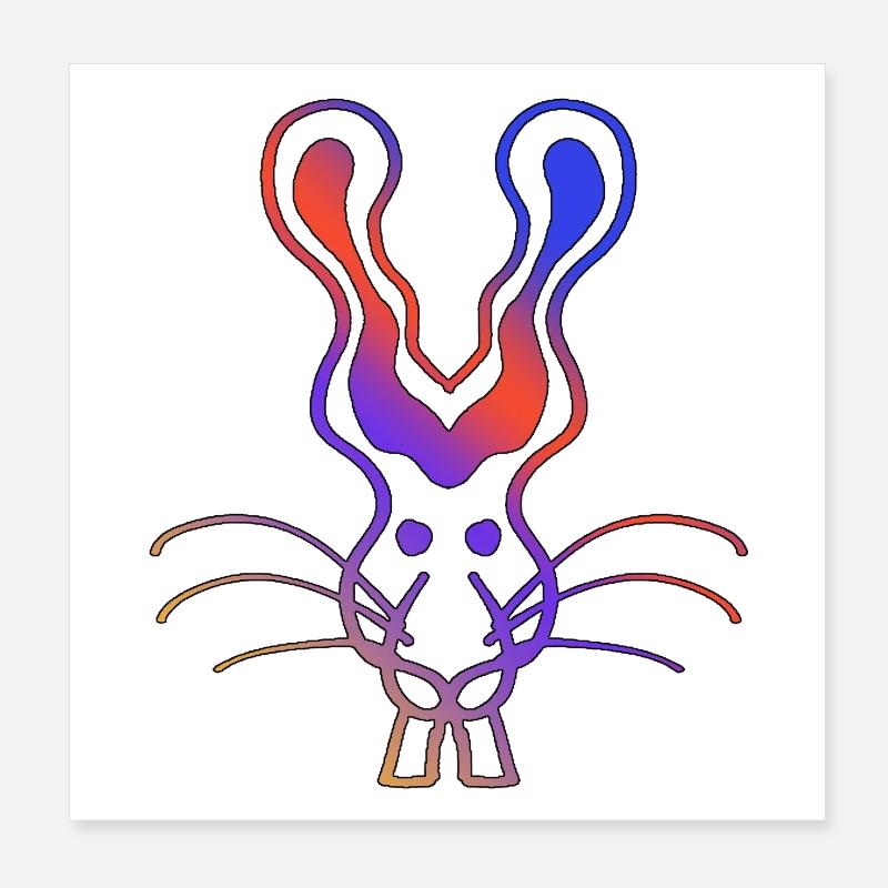 Angry Rabbit Poster 20x20 cm