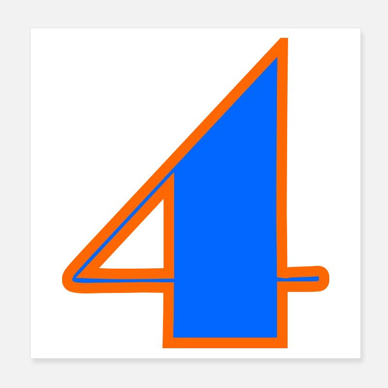 4 ANS,4e ANNIVERSAIRE,ANNIVERSAIRE 4 ANS,QUATRE Poster 20 x 20 cm