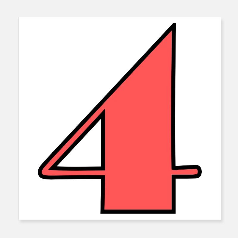 4,4 ANS,4e ANNIVERSAIRE,ANNIVERSAIRE 4 ANS Poster 20 x 20 cm