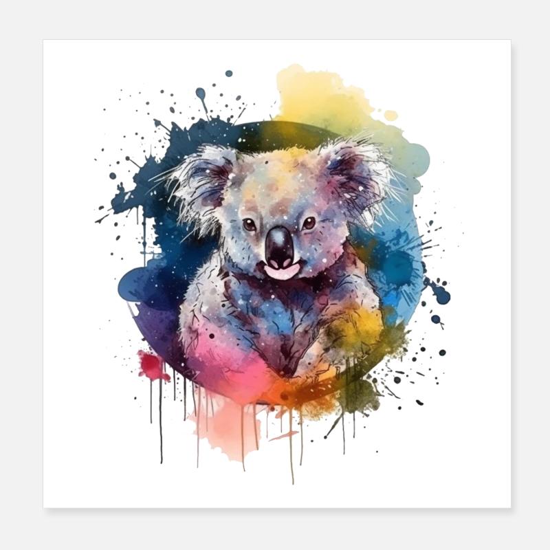 Bunter Koala Poster 20x20 cm