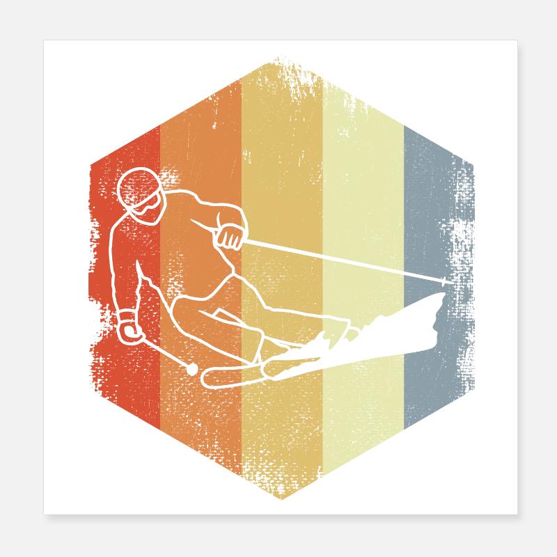 Skiing Poster 8" x 8" (20x20 cm)