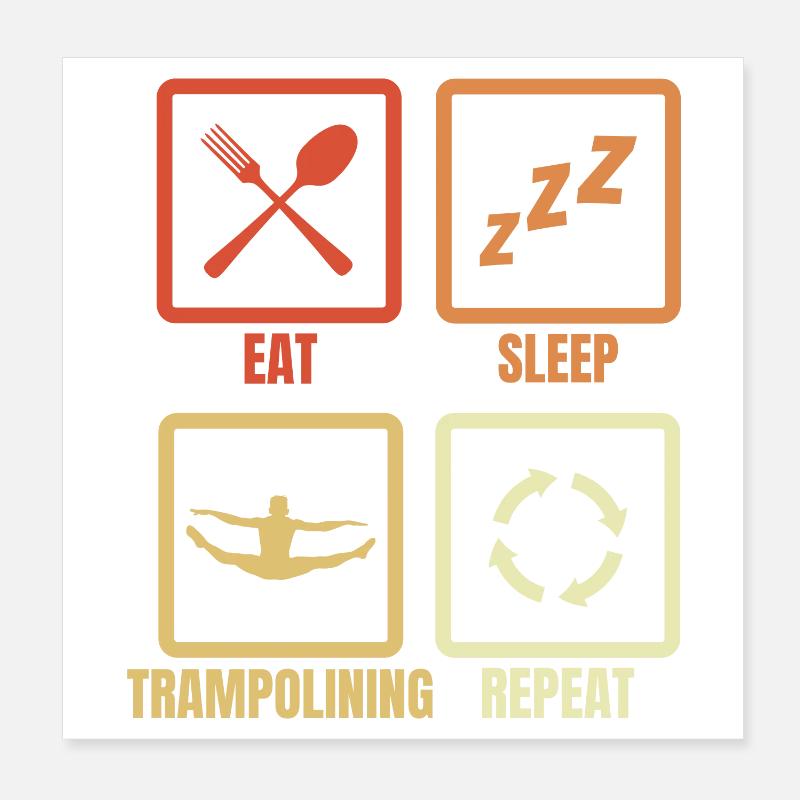Manger Sommeil Trampoline Répéter Poster 20 x 20 cm