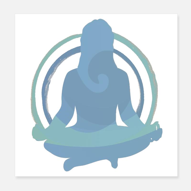 Conception de silhouettes de méditation Boho Yoga Poster 20 x 20 cm